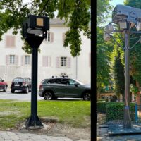 Esempio di installazione dei gusci su palo autoportante