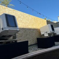 Impianto di video mapping con gusci Proietta